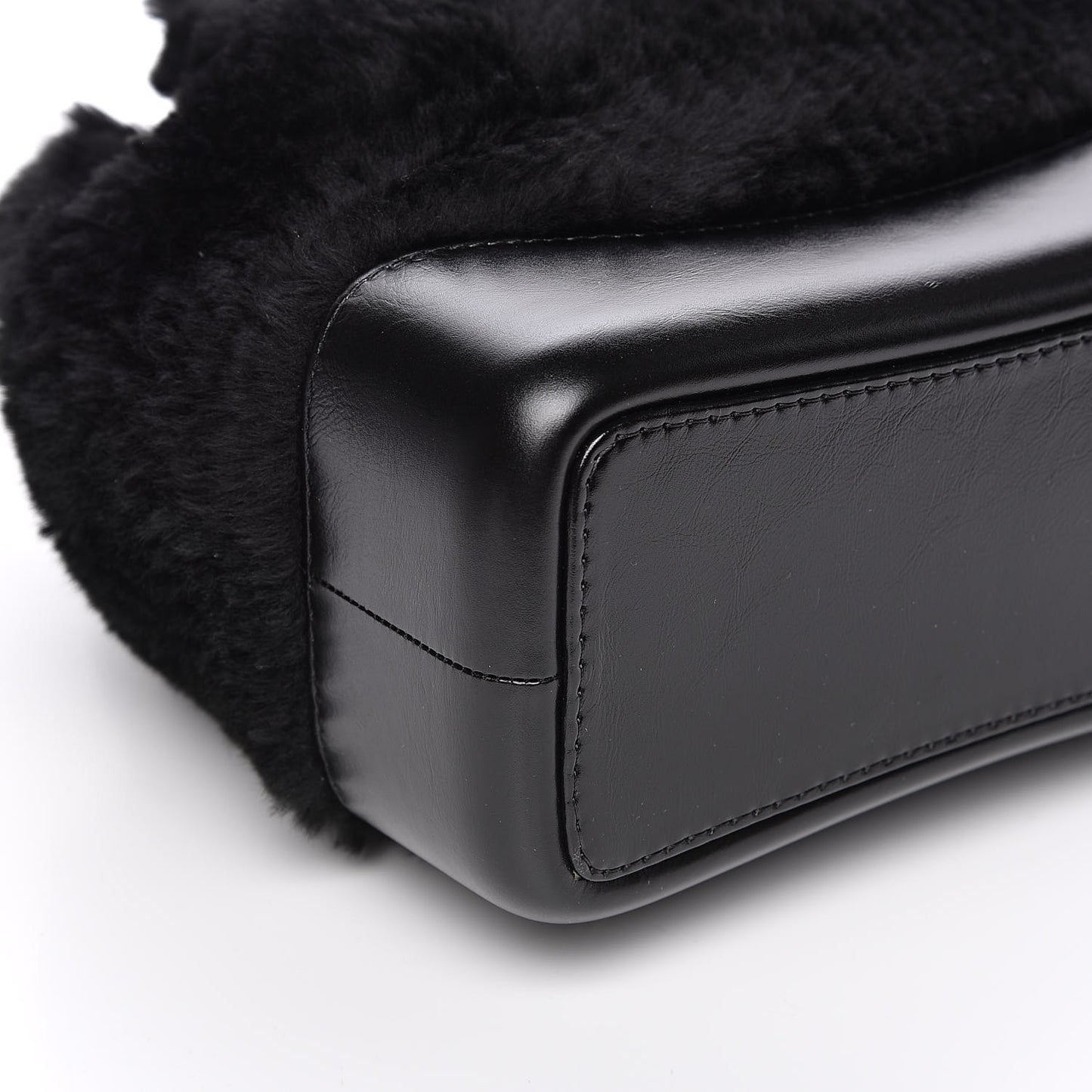 Shearling Small Gabrielle Backpack Black