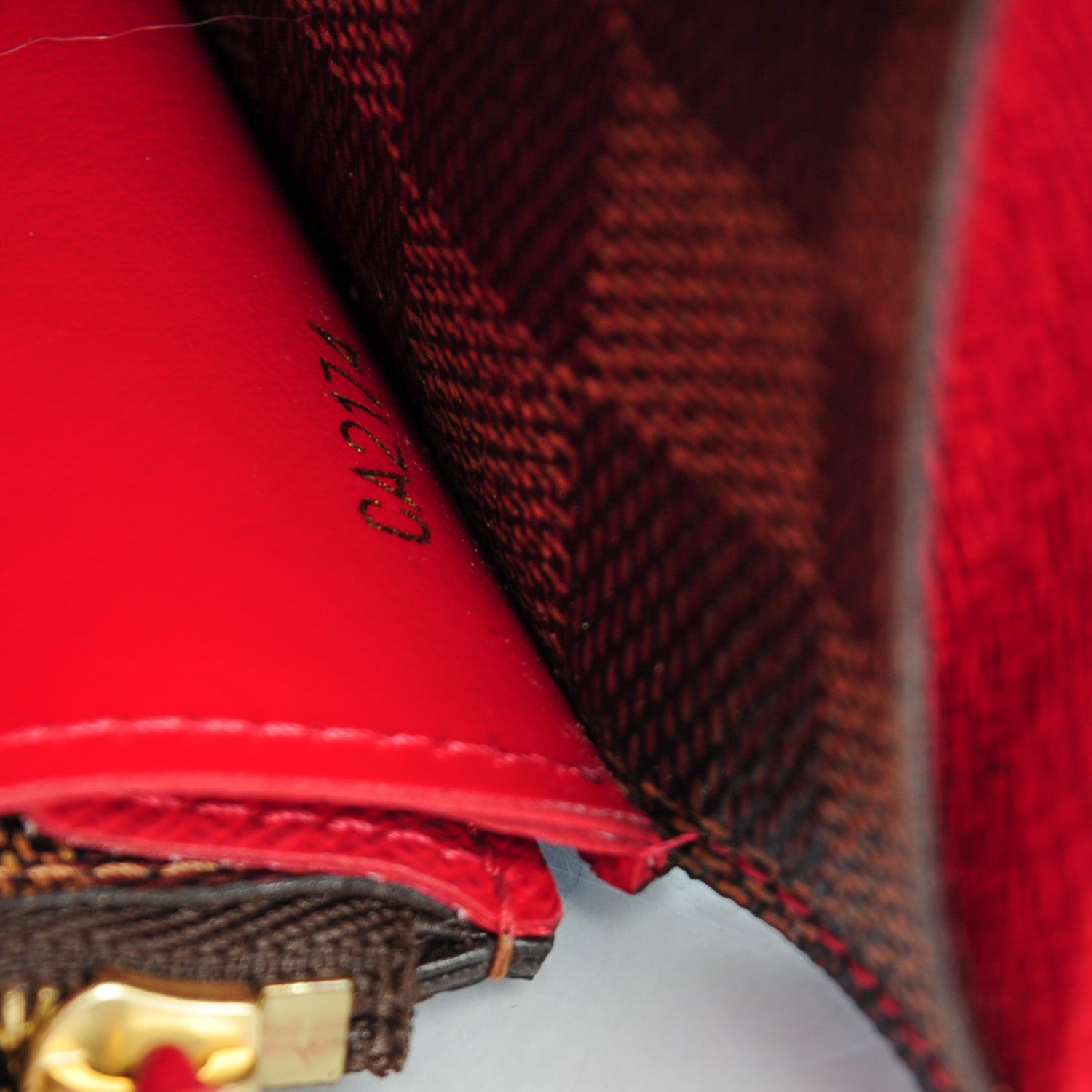 Louis Vuitton Damier Ebene Emilie Wallet Red 7 of 7