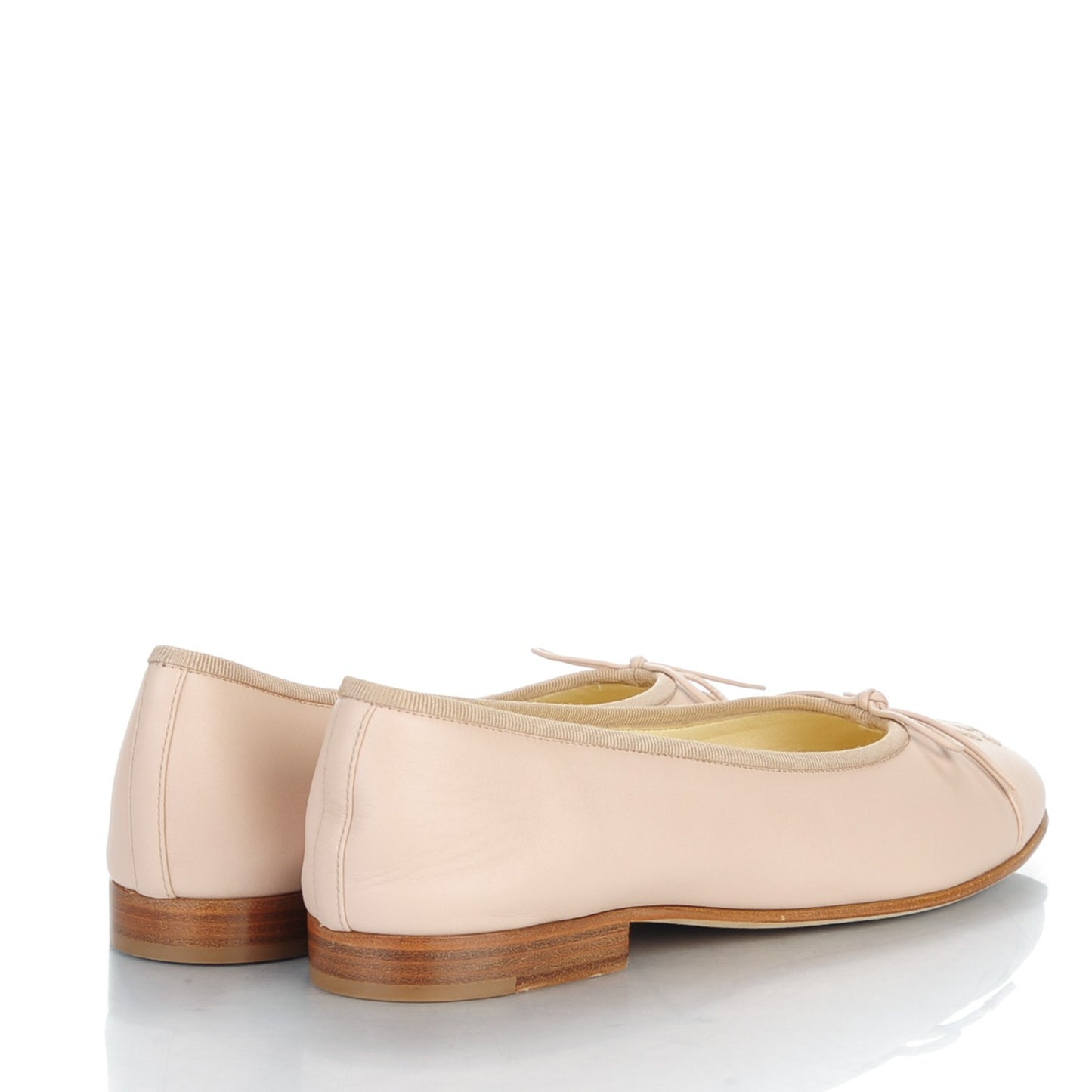 Calfskin CC Cap Toe Ballerina Flats 37 Light Pink