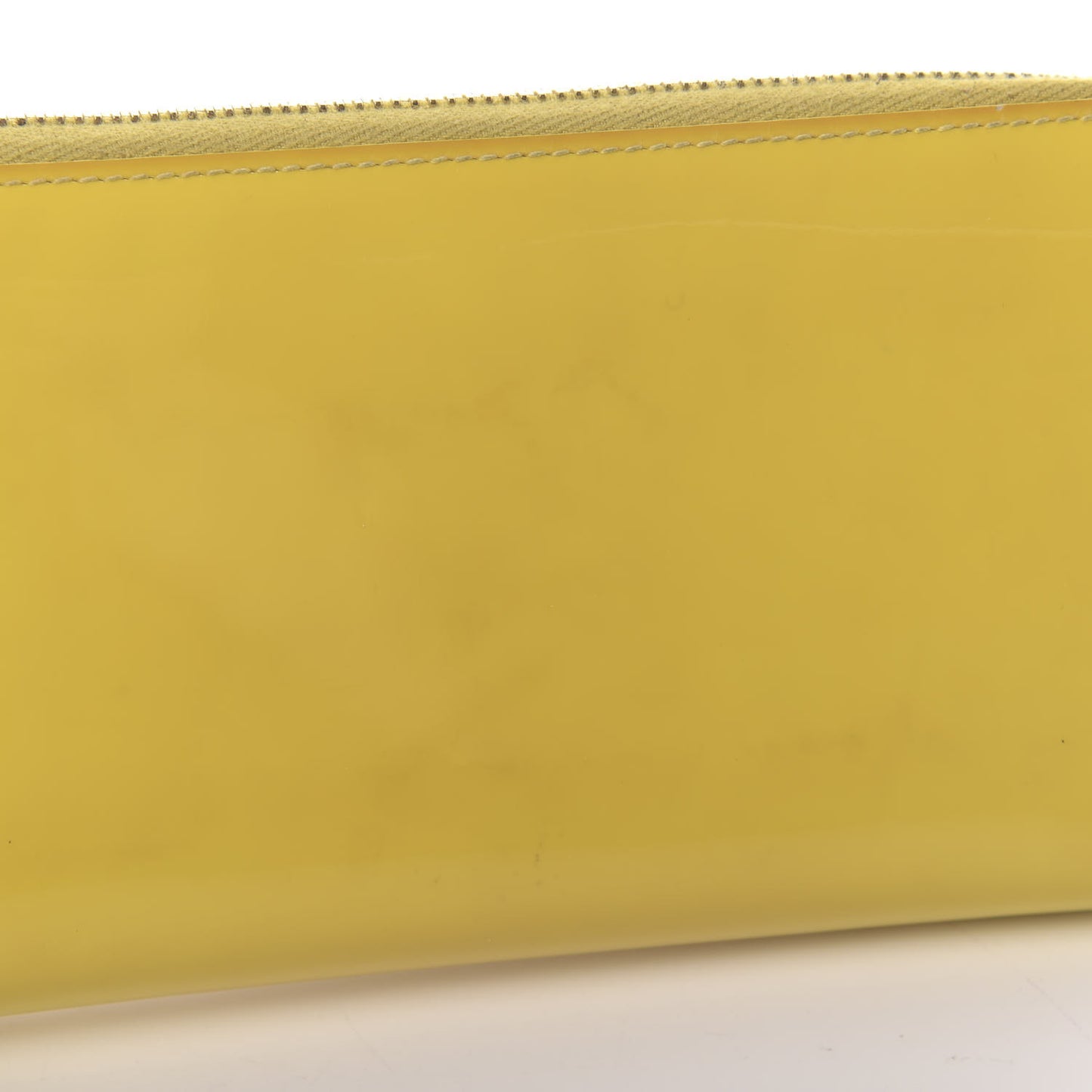 Patent Calfskin Belle De Jour Zip Around Wallet Yellow