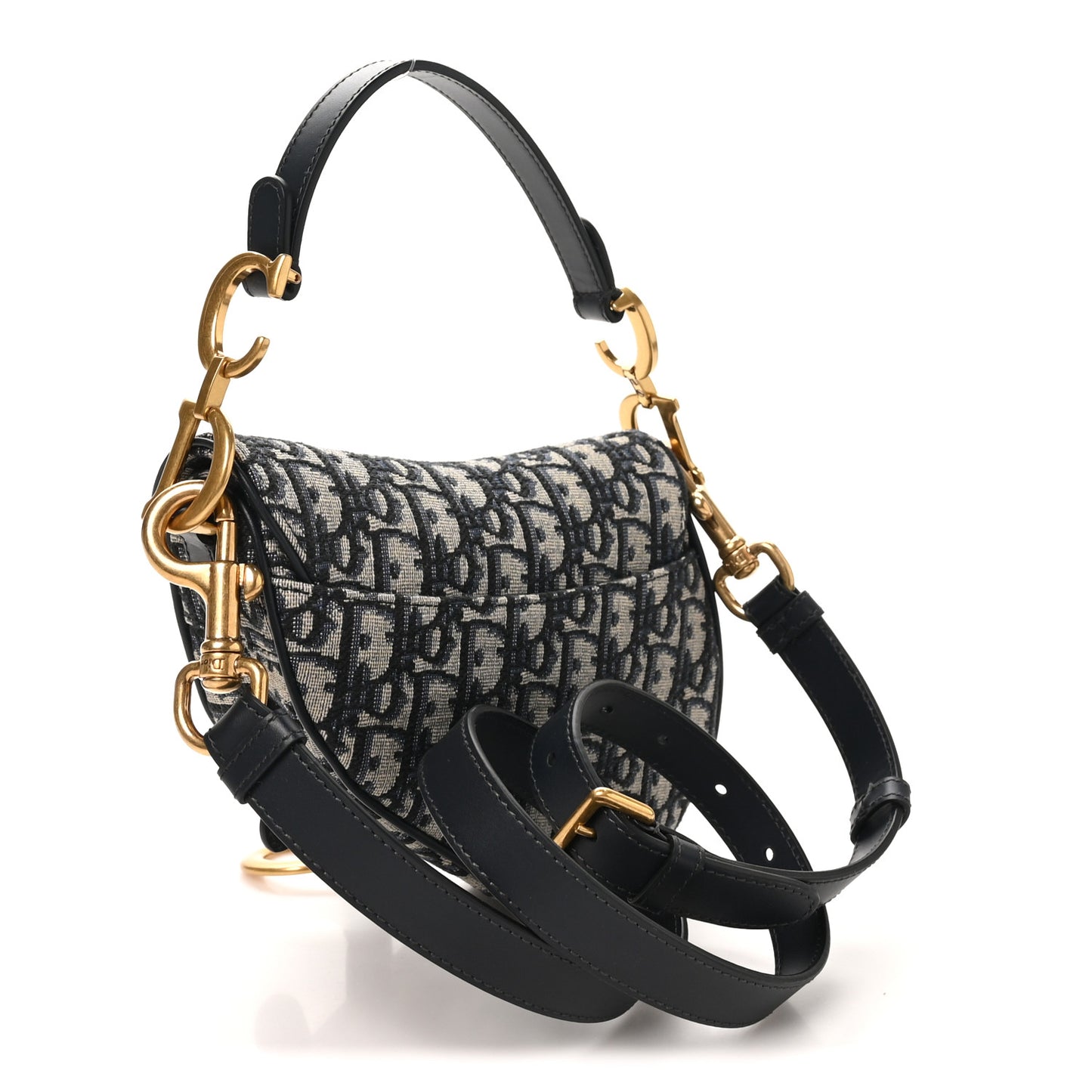 Oblique Mini Saddle Bag With Strap Blue