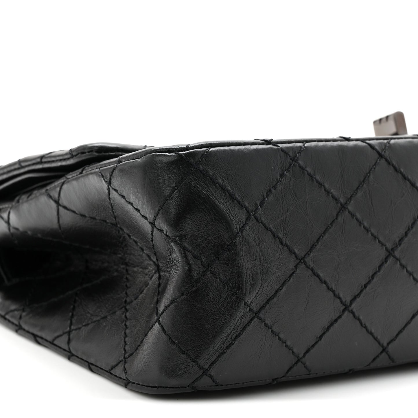 Aged Calfskin Quilted 2.55 Reissue 225 Flap So Black