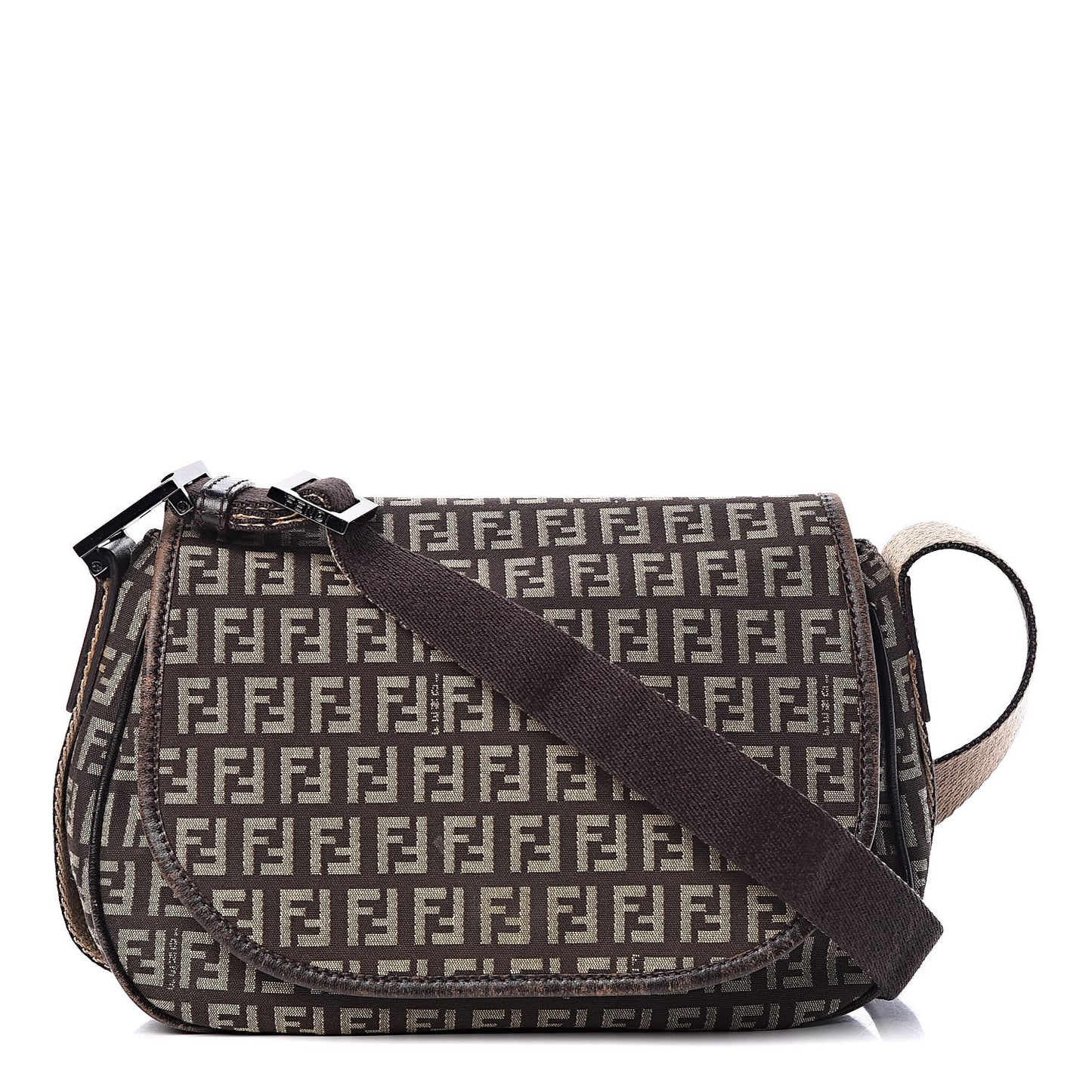 Zucchino Vitello Flap Messenger Satchel Testa di Moro Beige