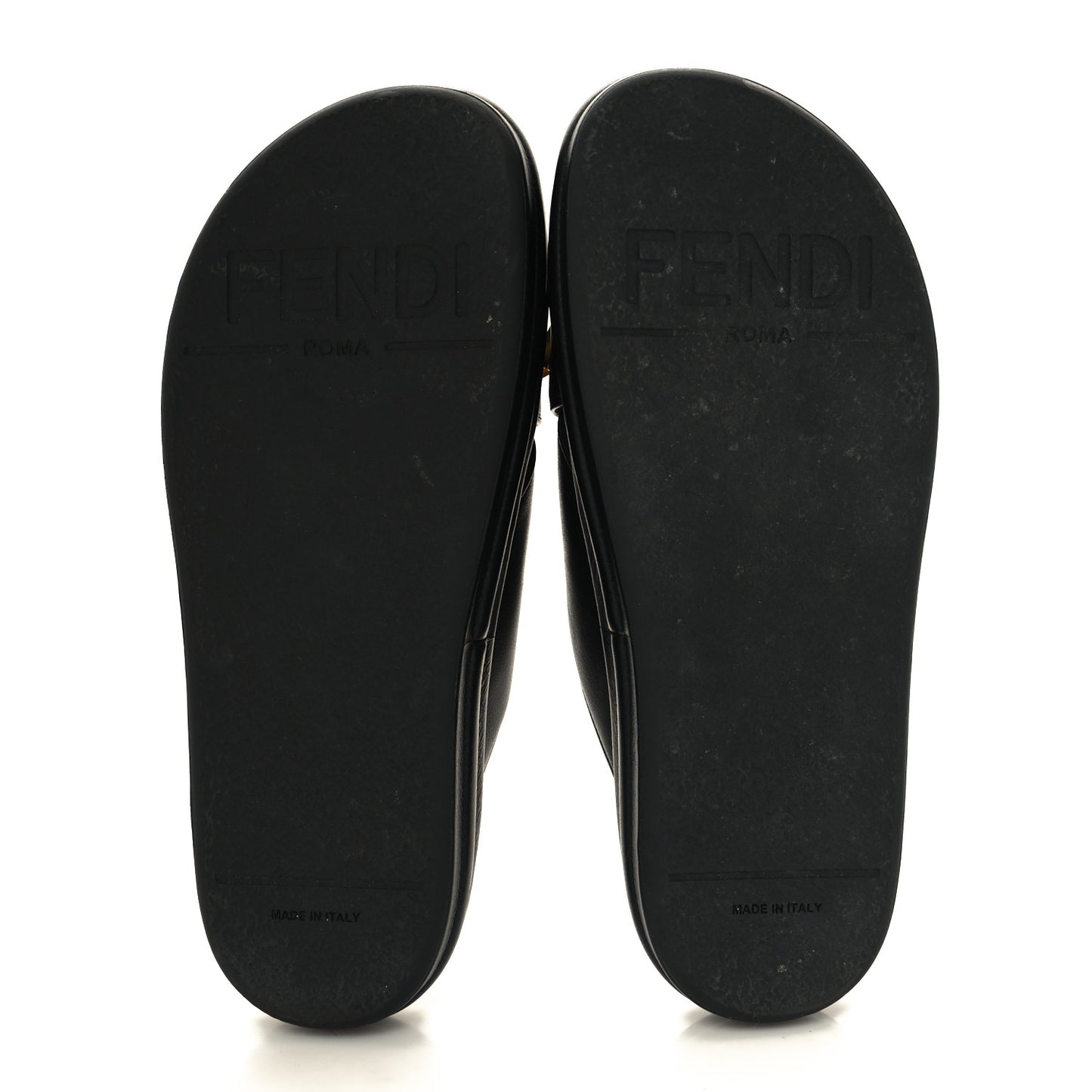 Vitello Womens Fendigraphy Slide Sandals 37.5 Black