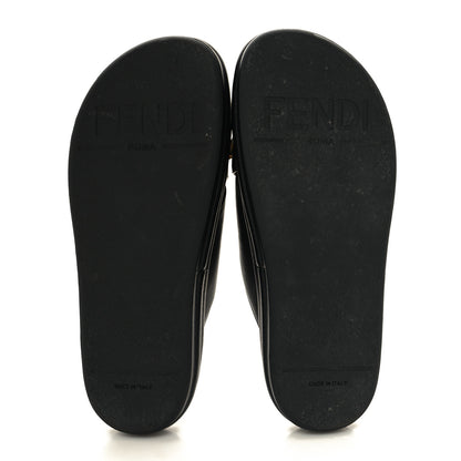 Fendi Vitello Womens Fendigraphy Slide Sandals 37.5 Black 5 of 8