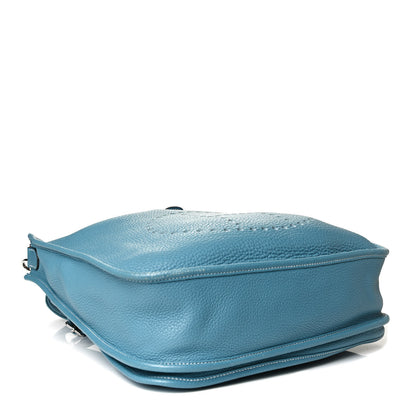 Hermes Taurillon Clemence Evelyne III GM Blue Jean 8 of 20