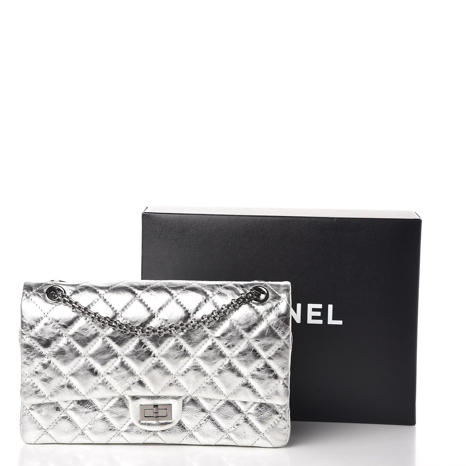 Chanel Metallic Aged Calfskin Quilted 2.55 Reissue 226 Flap Silver 11 of 11