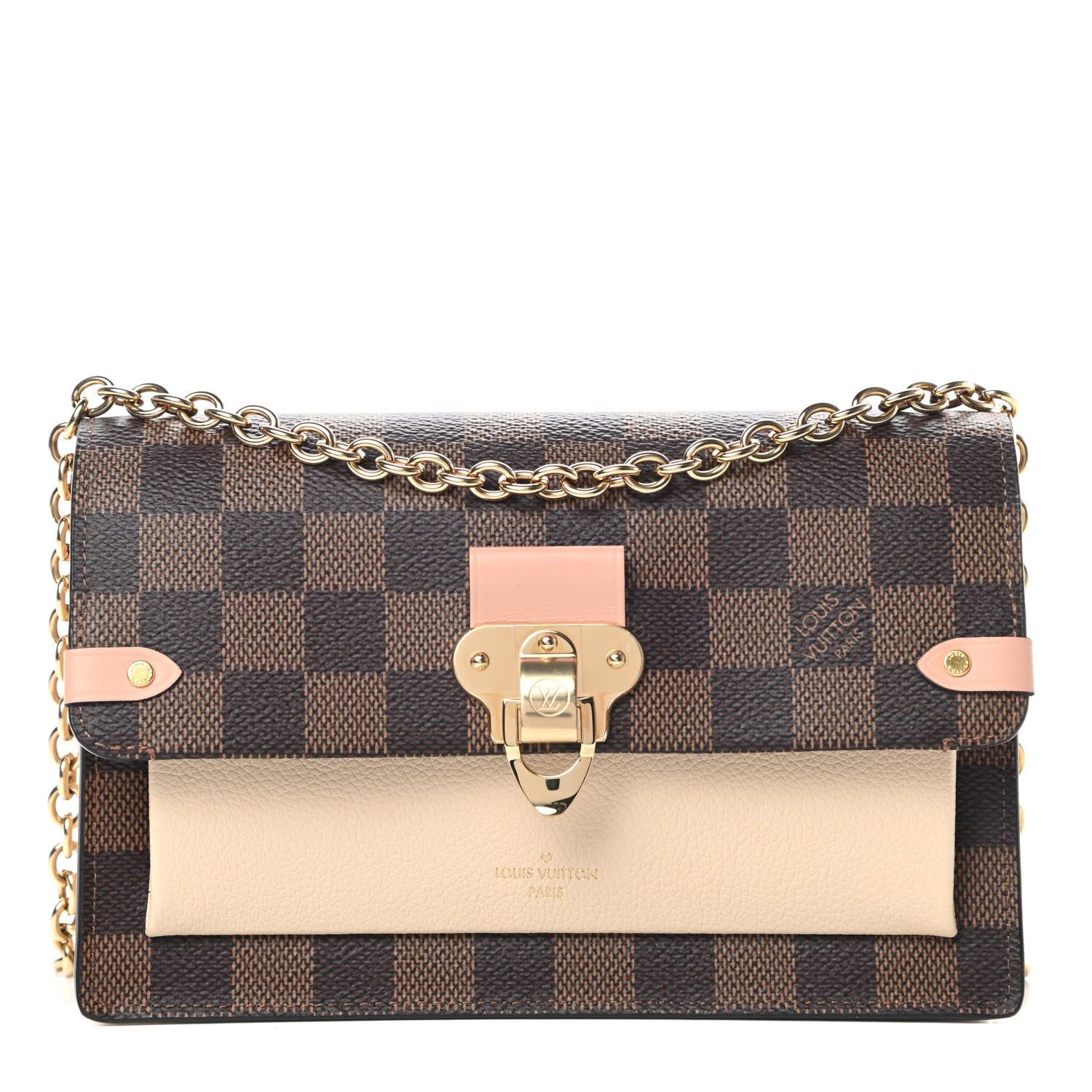 Louis Vuitton Damier Ebene Vavin Chain Wallet Creme 1 of 10