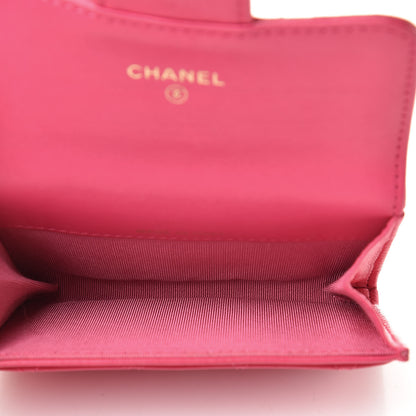 Chanel Lambskin Quilted Flap Card Holder Dark Pink 5 of 17