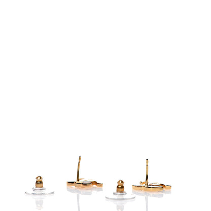 Chanel Metal CC Paris Button Stud Earrings Gold 3 of 6