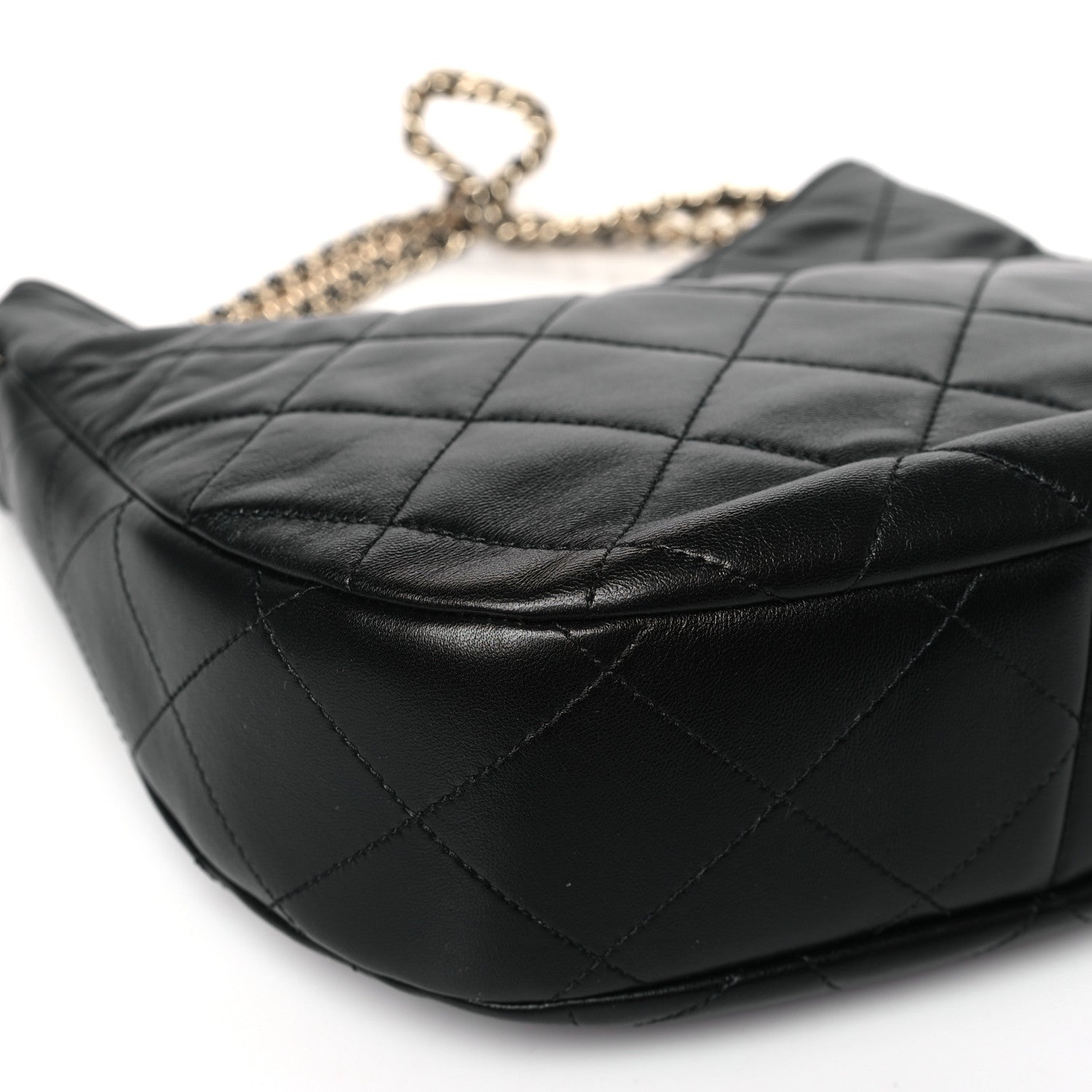Chanel Lambskin Chain Rows Quilted Chain Hobo Black 8 of 9