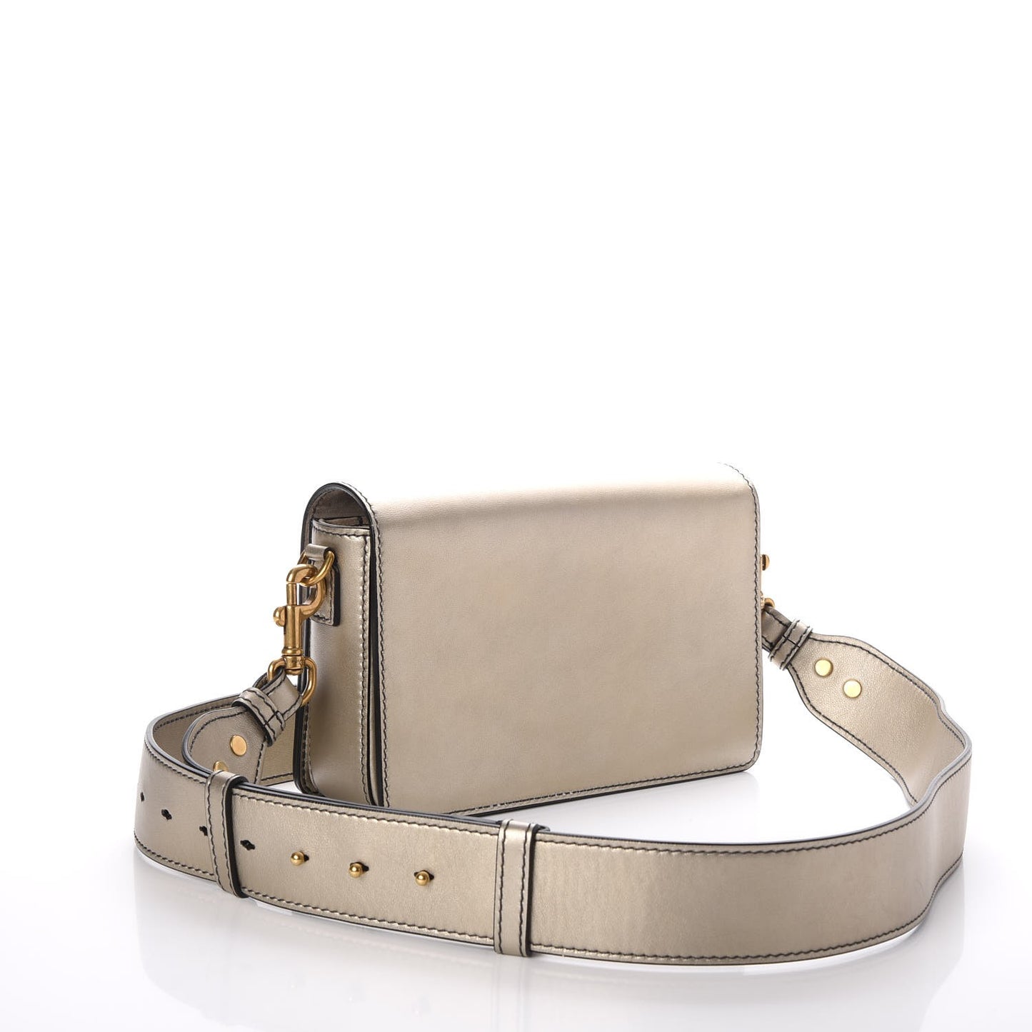 Metallic Smooth Calfskin Dio(r)evolution Flap Bag Gold