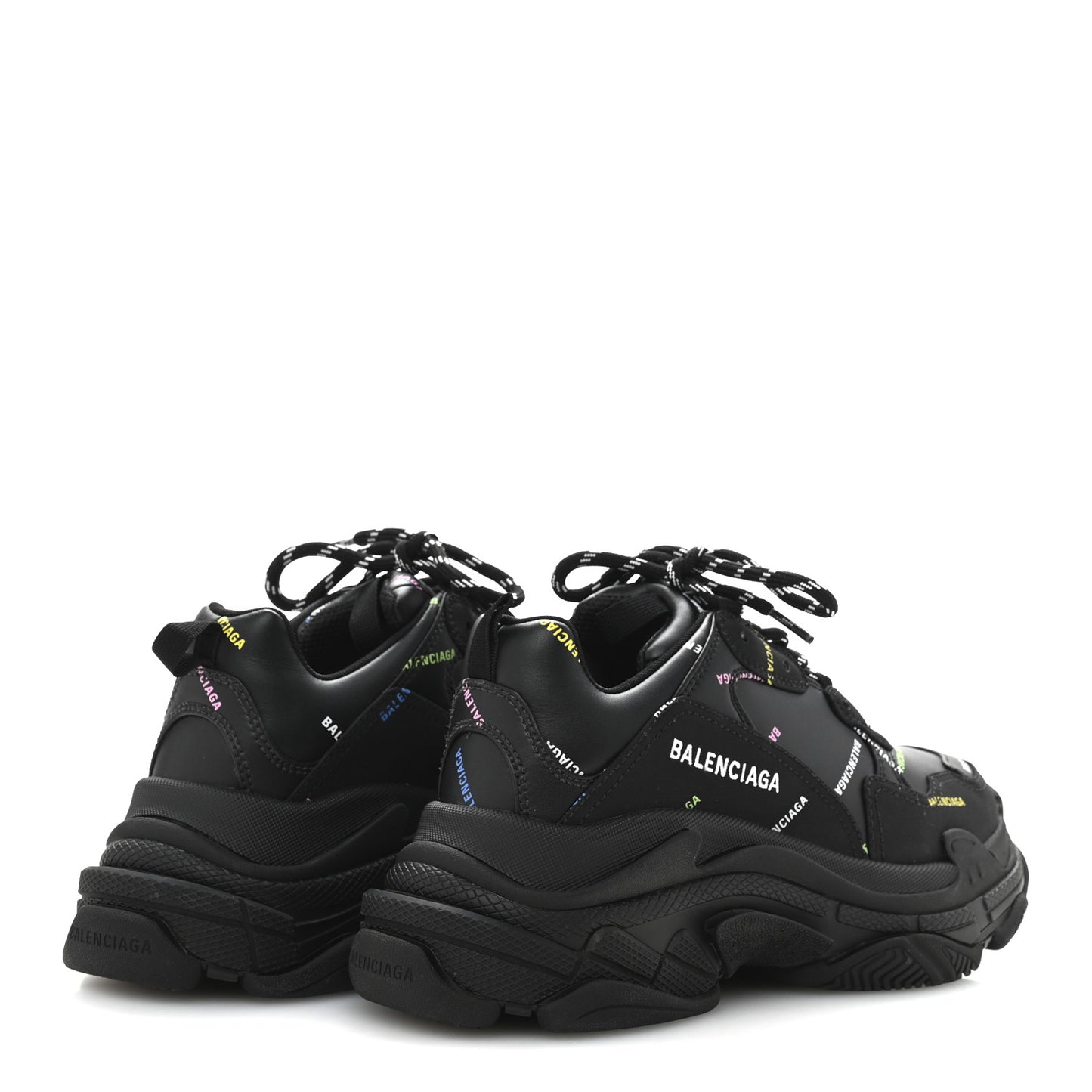 Technical Fabric Allover Logo Womens Triple S Sneakers 39 Black Multicolor