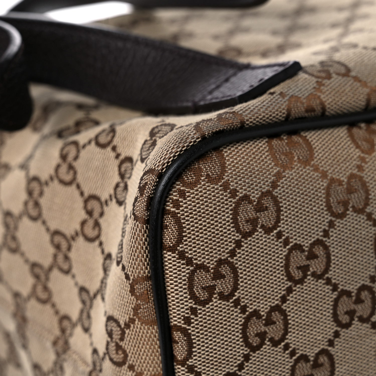 Gucci Monogram Dollar Calfskin O Drawstring Backpack Beige Ebony Testa di Moro Dark Chocolate 12 of 17
