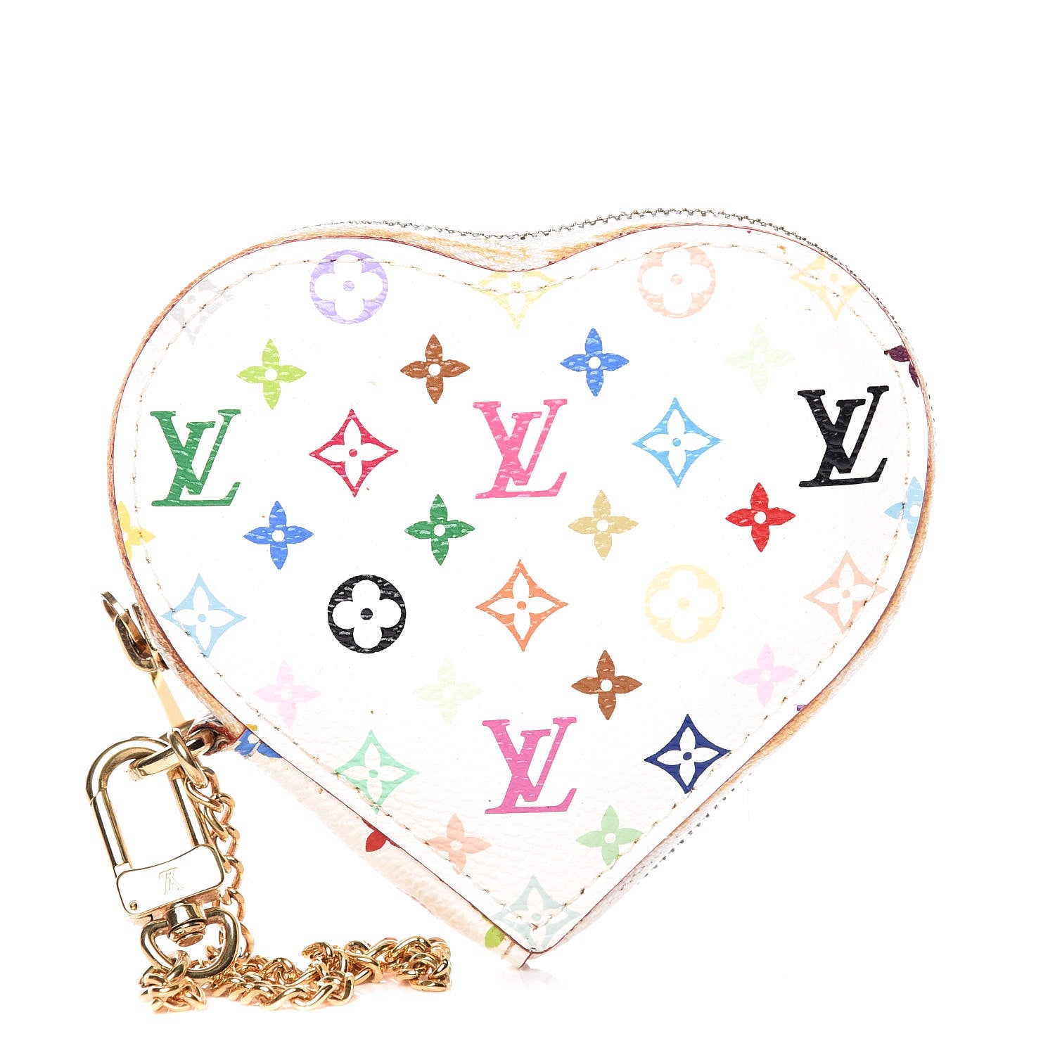 Louis Vuitton Monogram Multicolor Coeur Heart Coin Purse White 1 of 10