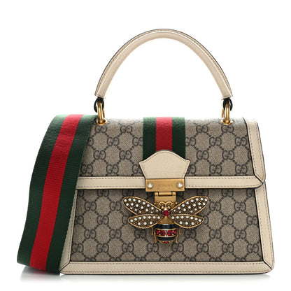 Gucci GG Supreme Monogram Small Queen Margaret Top Handle Bag White 1 of 13