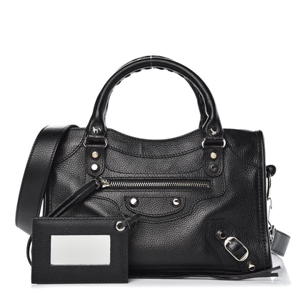 Balenciaga Grained Calfskin Classic Silver Hardware Mini City Black 1 of 6