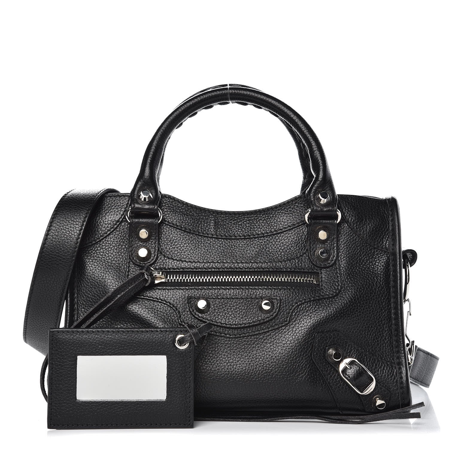 Balenciaga Grained Calfskin Classic Silver Hardware Mini City Black 1 of 6