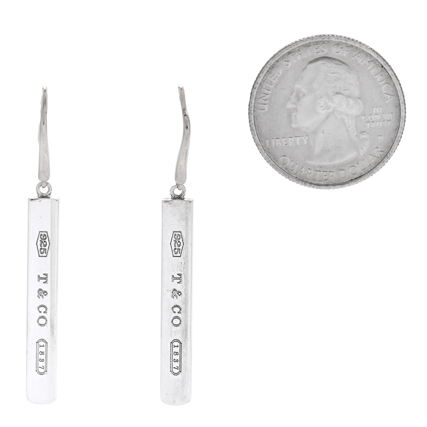 Sterling Silver 1837 Bar Drop Earrings