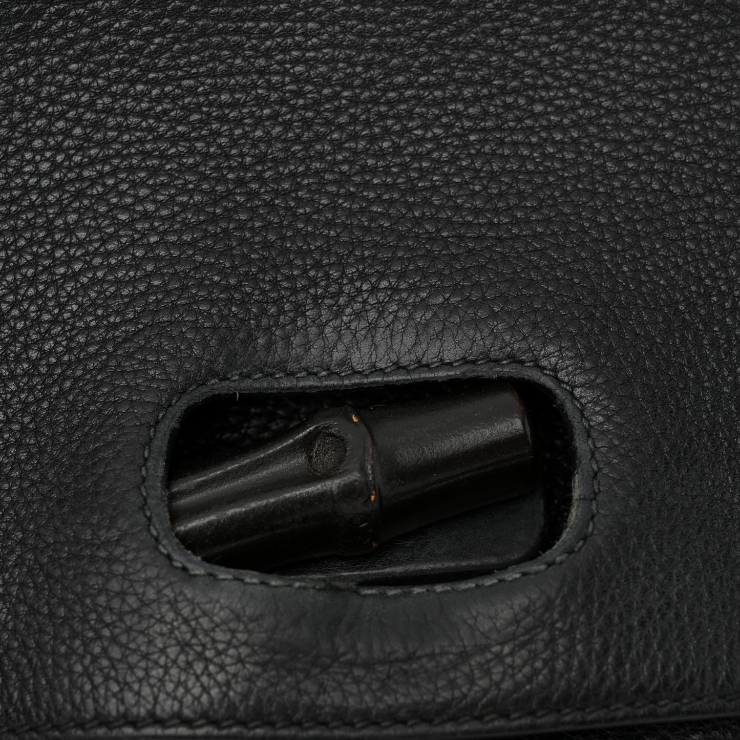 Cellarius Calfskin Large Bamboo Daily Top Handle Bag Black