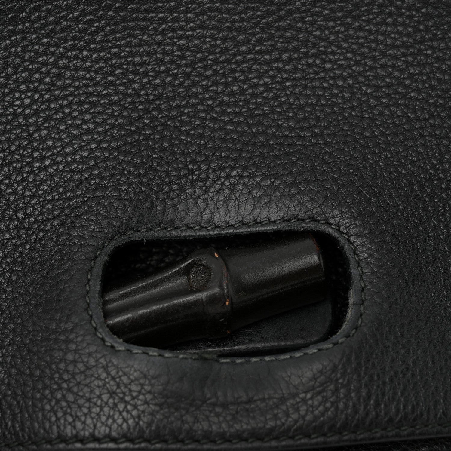 Gucci Cellarius Calfskin Large Bamboo Daily Top Handle Bag Black 12 of 15