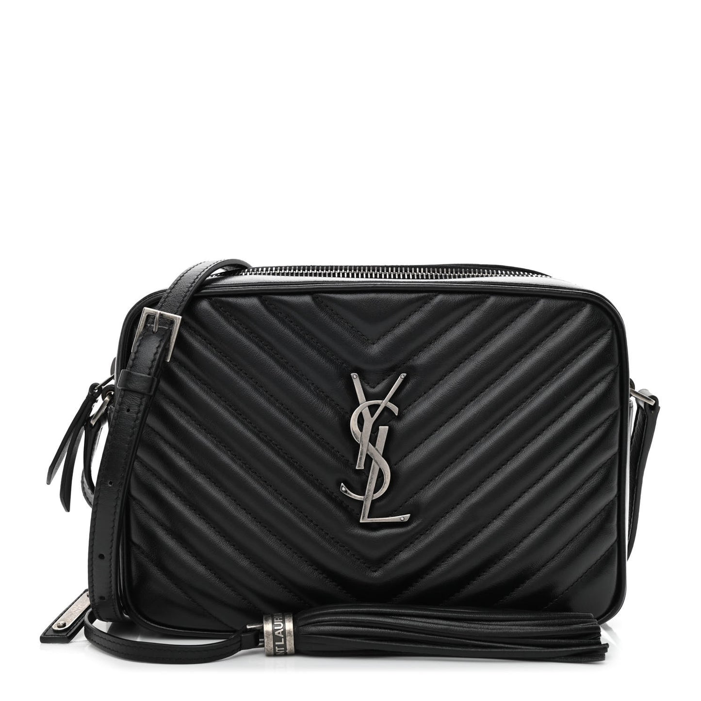 Calfskin Matelasse Monogram Lou Camera Bag Black
