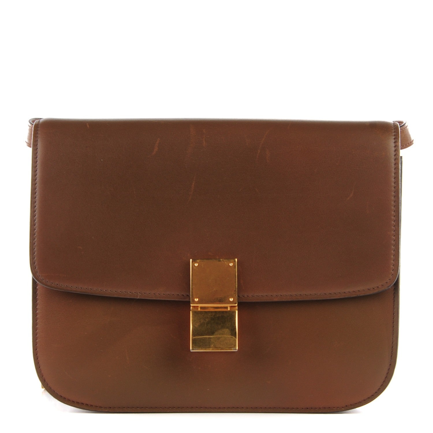 Celine Smooth Calfskin Medium Classic Box Flap Bag Camel 1 of 8