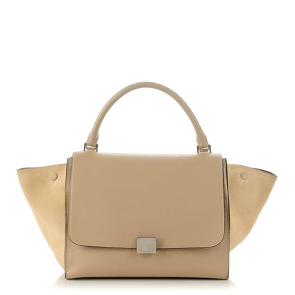 Celine Drummed Calfskin Suede Medium Trapeze Souris 1 of 7