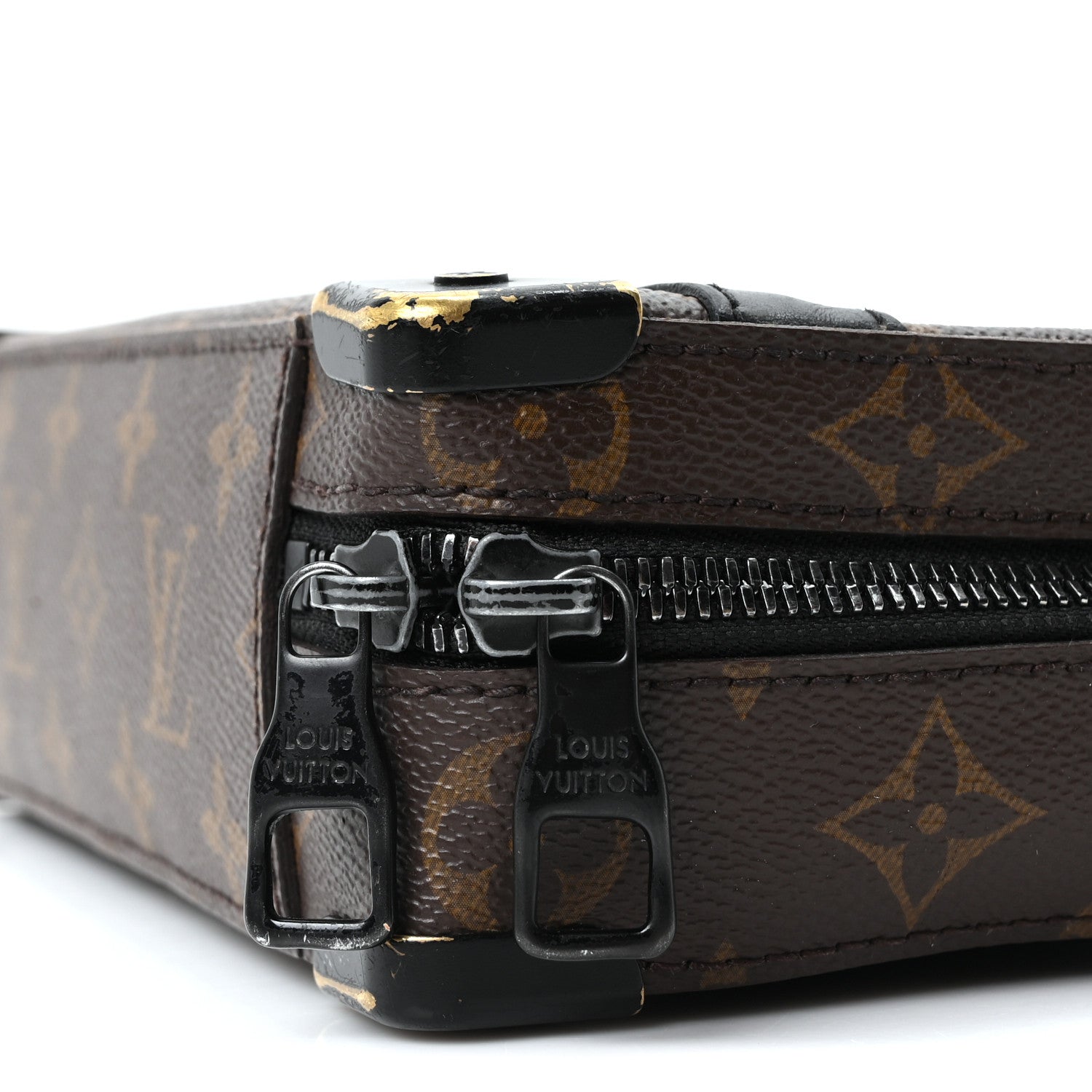 Louis Vuitton Monogram Macassar Handle Soft Trunk Black 1854728