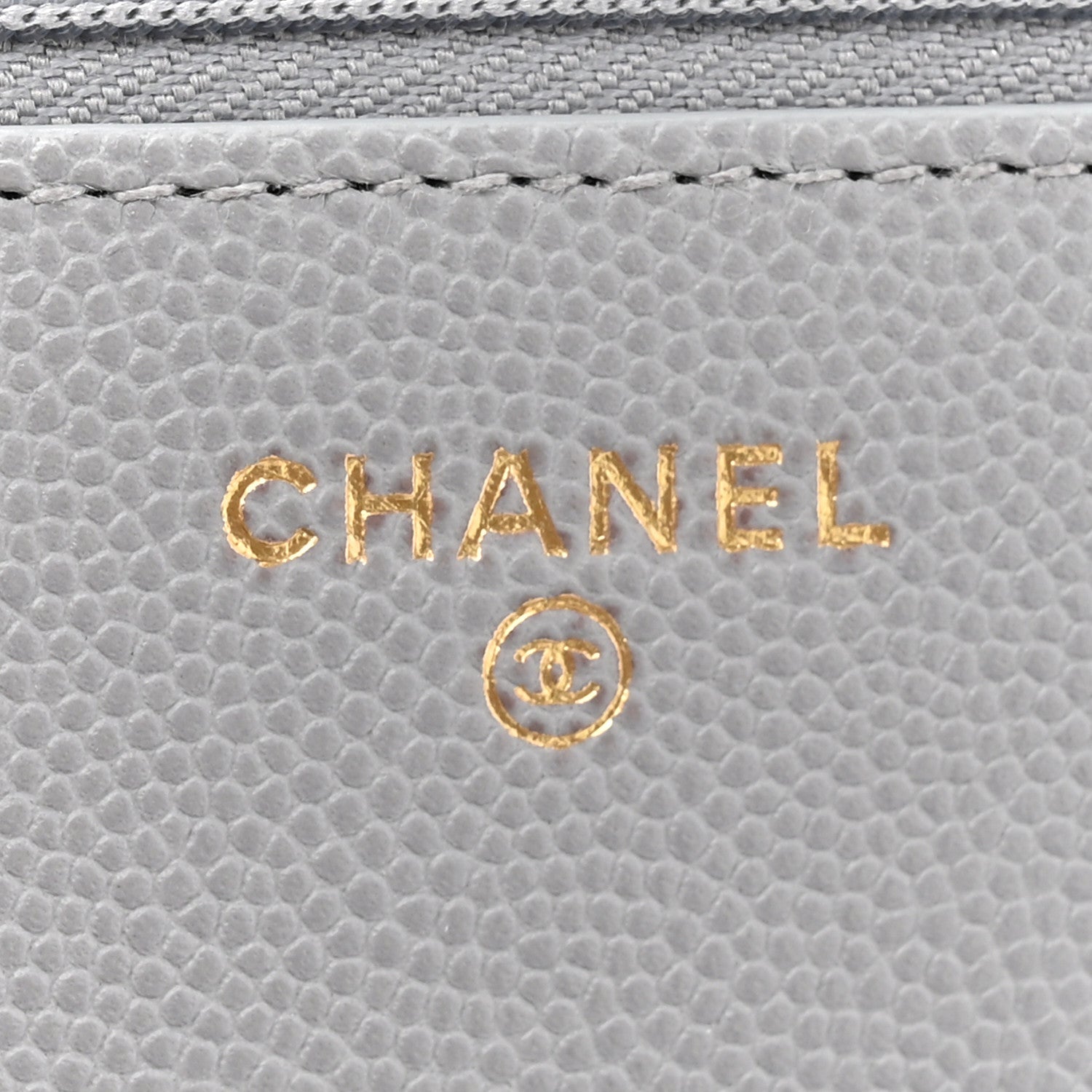 Chanel Caviar Quilted Textured CC Wallet On Chain WOC Grey 6 of 12