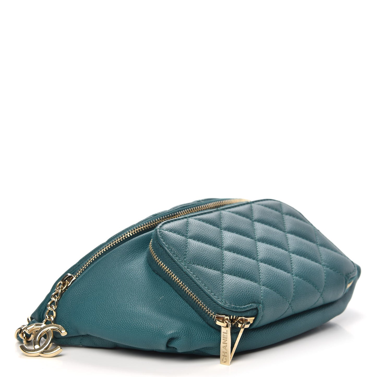 Caviar Quilted Business Affinity Waist Belt Bag Dark Turquoise