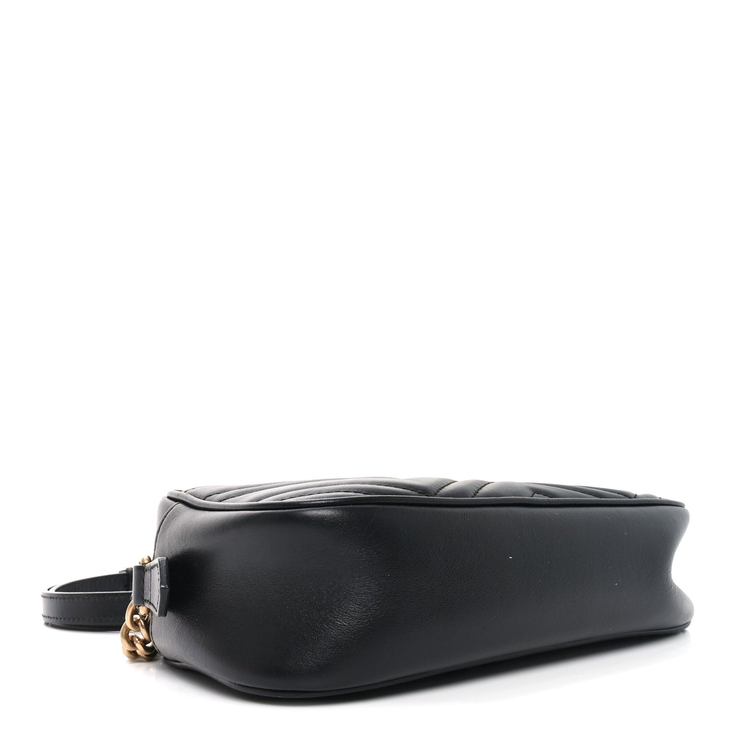 Calfskin Matelasse Small GG Marmont Chain Shoulder Bag Black