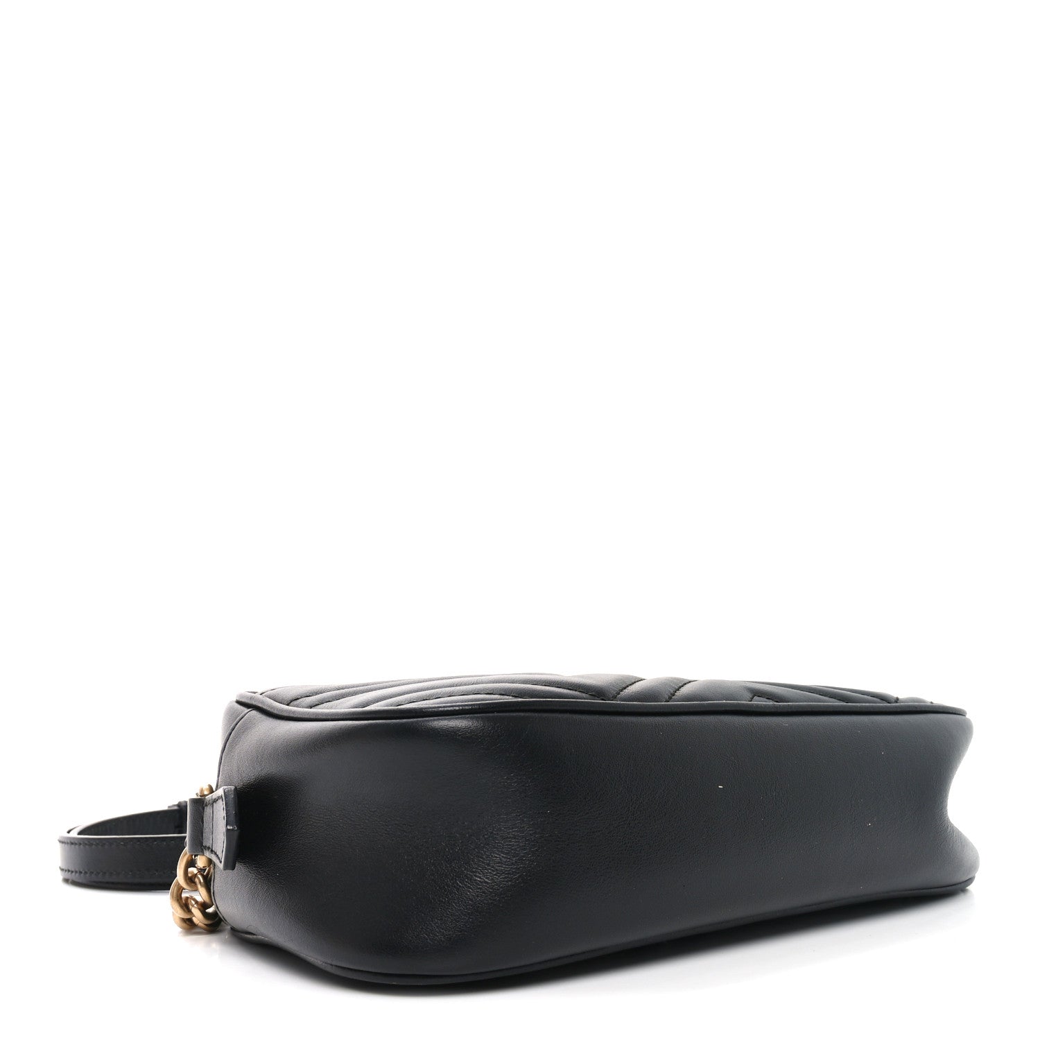 Gucci Calfskin Matelasse Small GG Marmont Chain Shoulder Bag Black 4 of 10