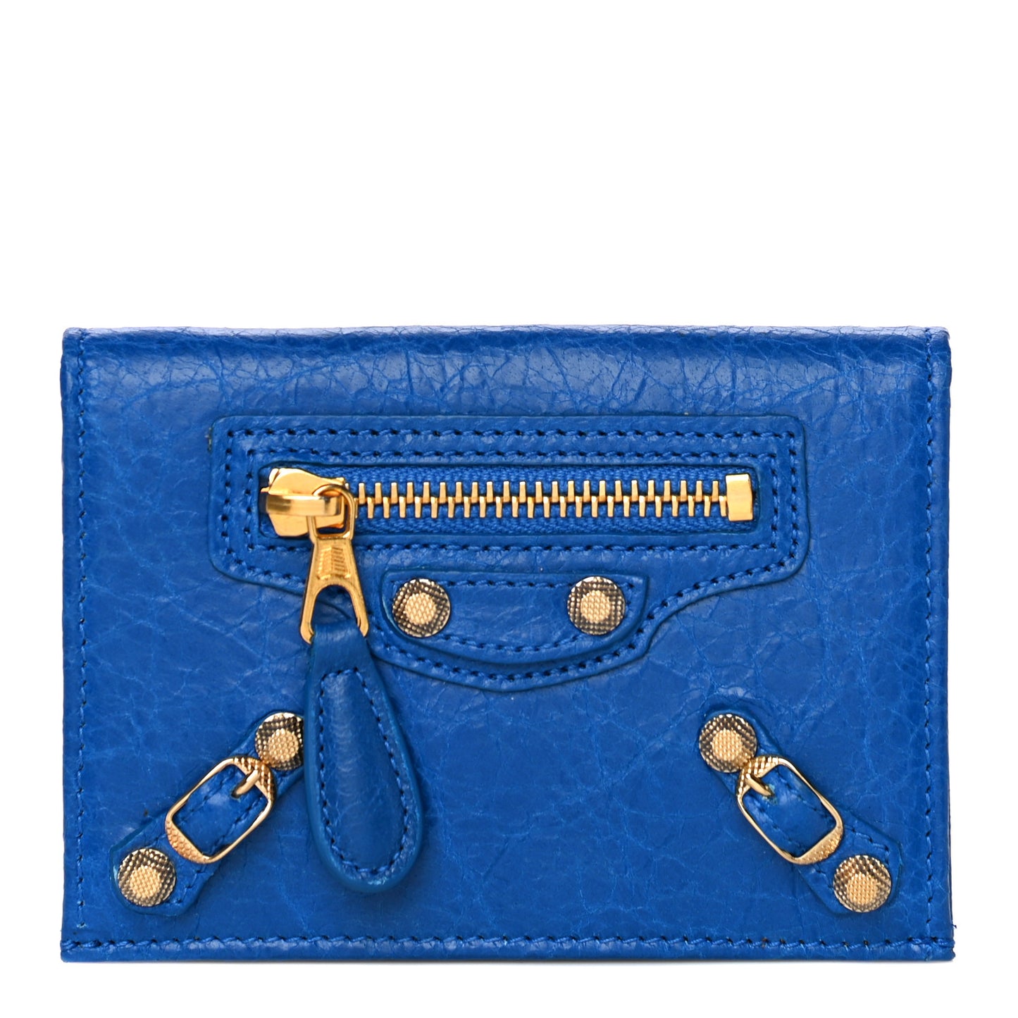 Agneau Giant 12 Gold Hardware Card Case Blue