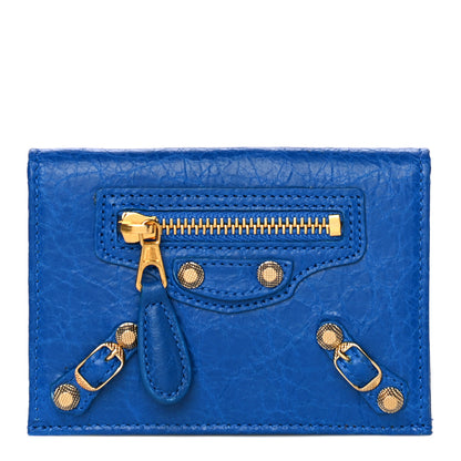 Balenciaga Agneau Giant 12 Gold Hardware Card Case Blue 1 of 9