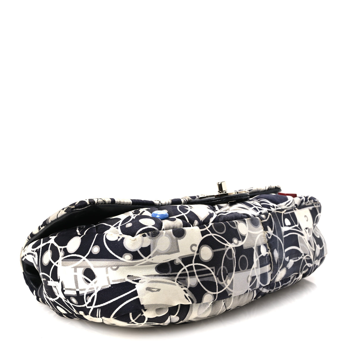 Chanel Satin Quilted Medium Kaleidoscope Flap Black White 4 of 11