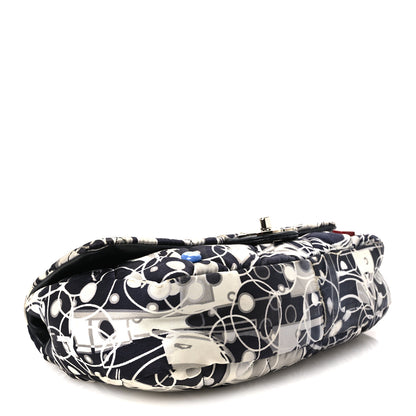 Chanel Satin Quilted Medium Kaleidoscope Flap Black White 4 of 11