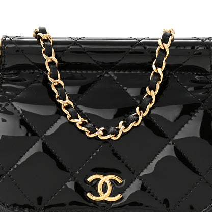 Chanel Patent Quilted Frame Clutch Flap With Chain Black 9 of 11