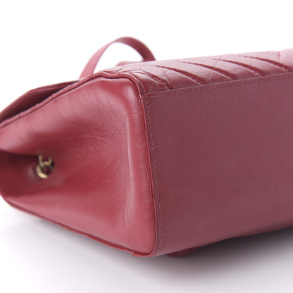Chanel Aged Calfskin Chevron Quilted Backpack Red 5 of 9