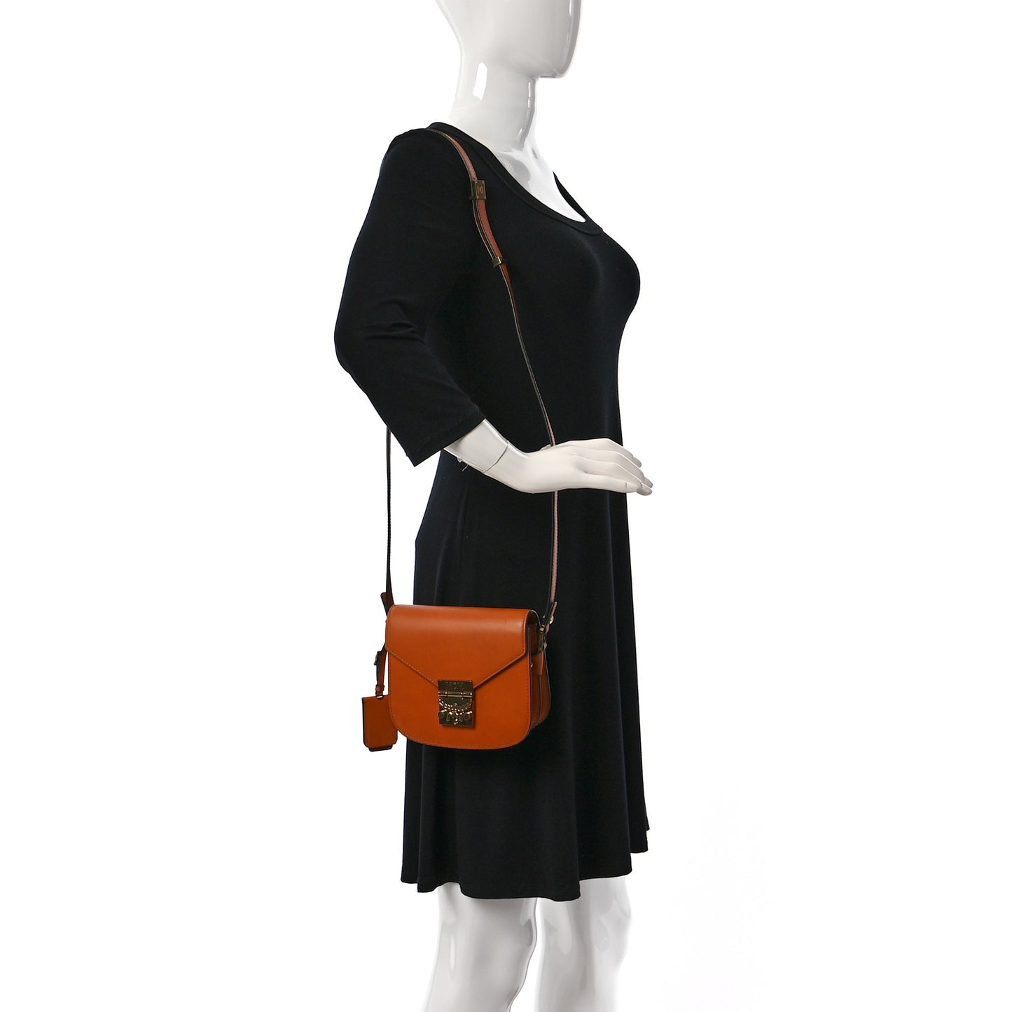 Grained Calfskin Patricia Park Avenue Crossbody Bag Cognac