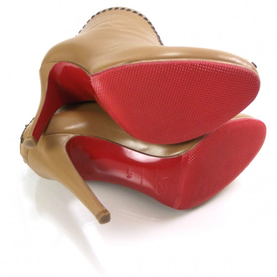 Leather Catch Me 100 Booties 38.5 Camel