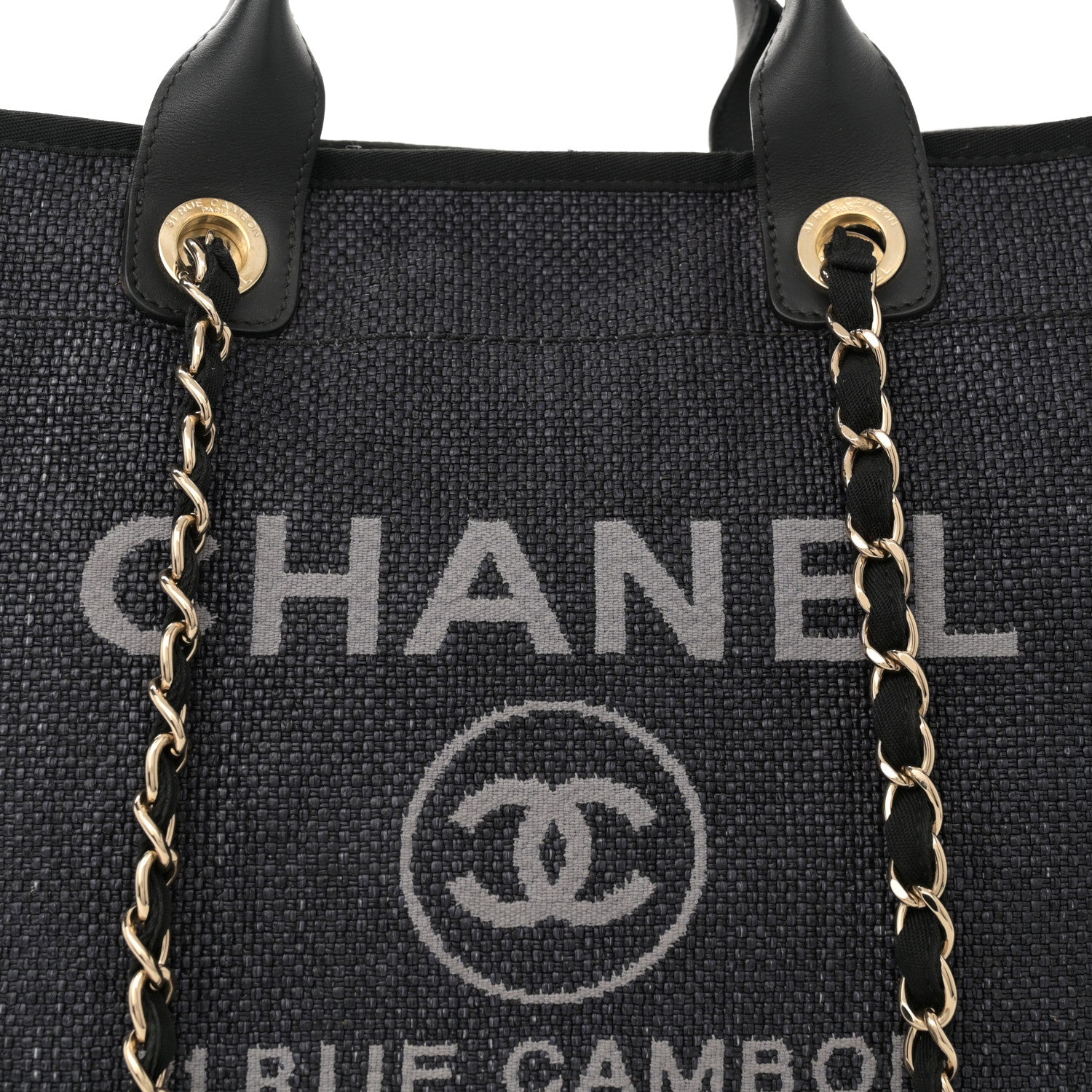 Chanel Woven Straw Raffia Medium Deauville Tote Black 8 of 12