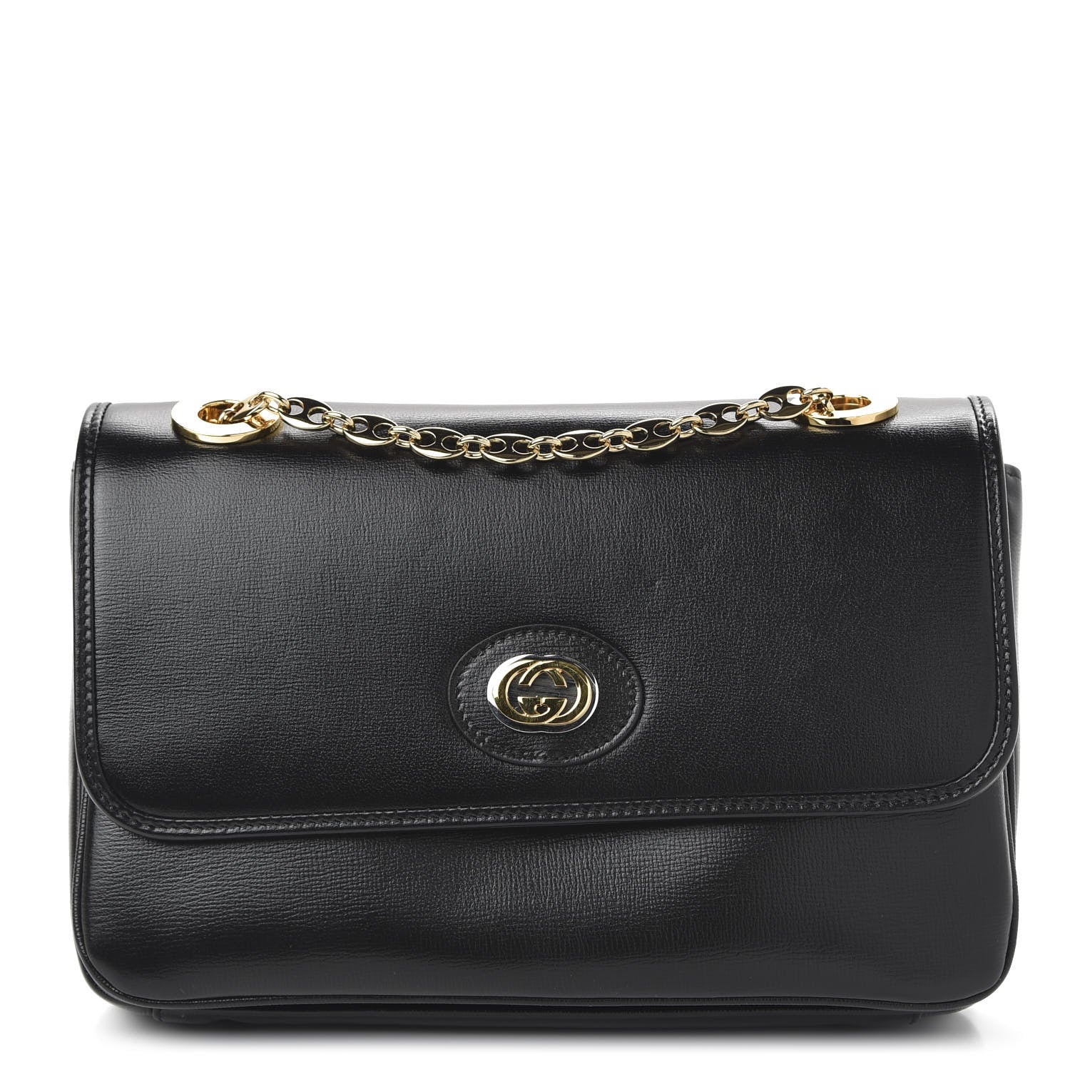 Gucci Azalea Calfskin Small Marina Chain Shoulder Bag Black 1 of 10