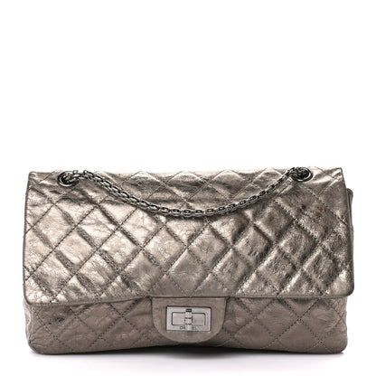 Chanel Metallic Aged Calfskin Quilted 2.55 Reissue 227 Flap Pewter 1 of 12