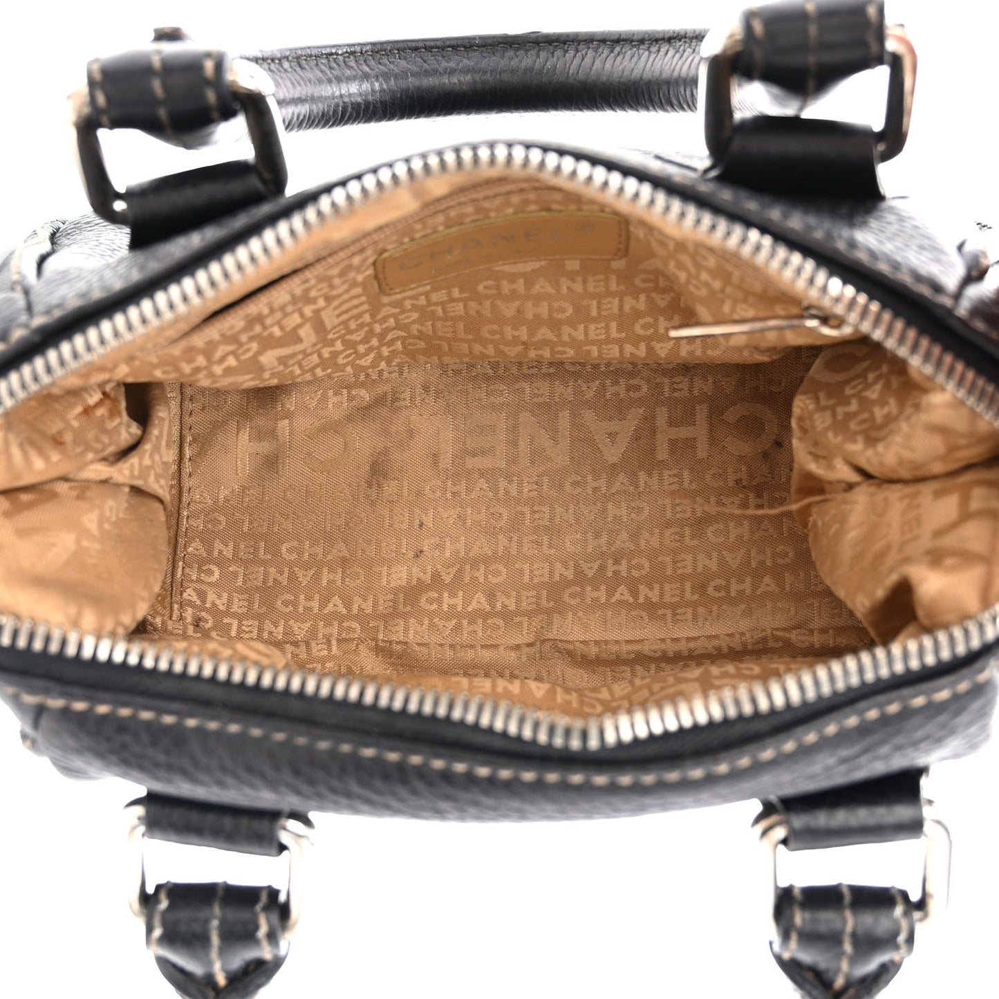 Calfskin Lax CC Small Bowler Bag Black