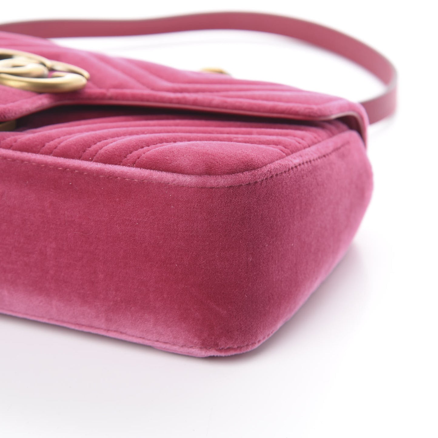 Velvet Matelasse Small GG Marmont Shoulder Bag Light Raspberry Rose