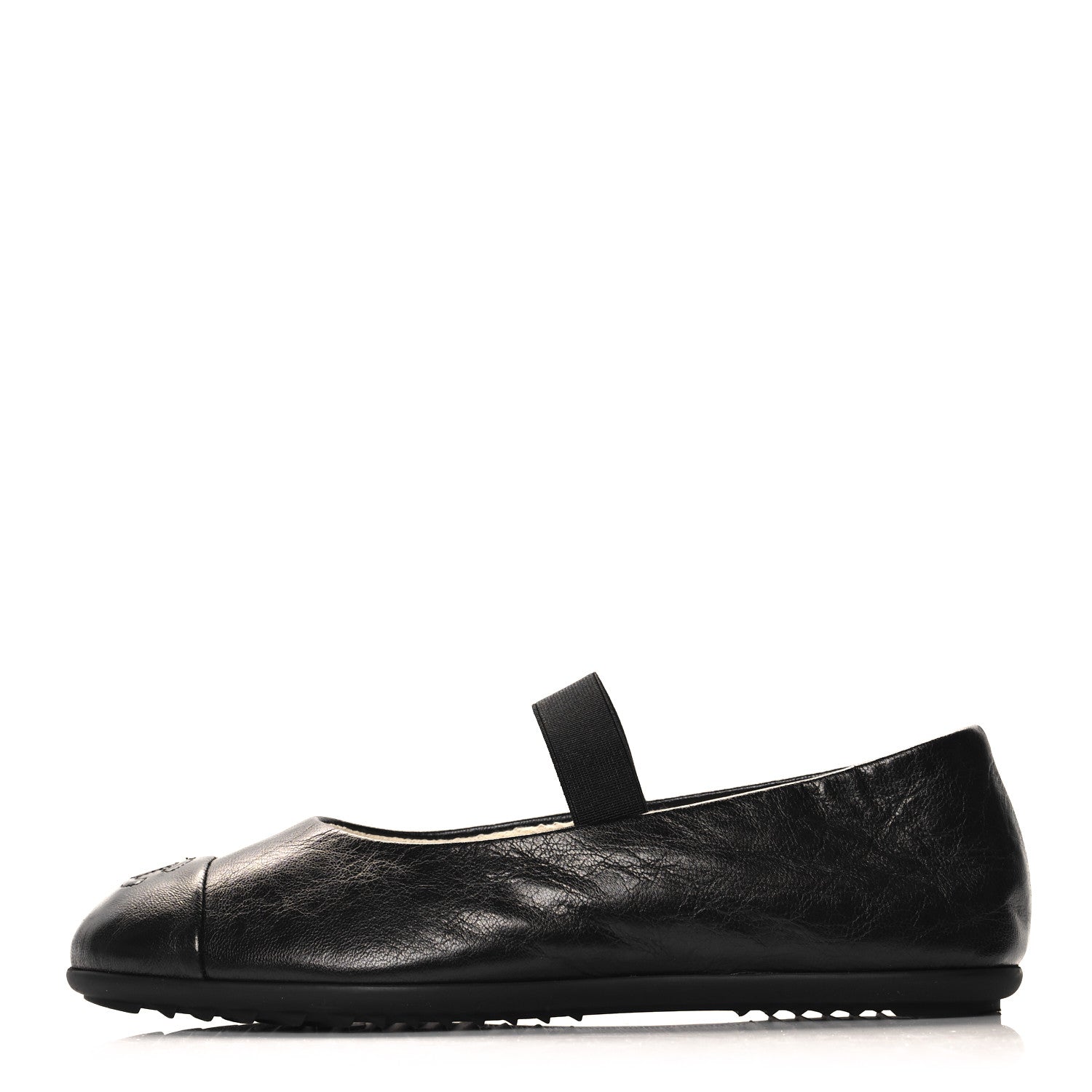 Chanel Lambskin Cap Toe CC Mary Jane Flats 37 Black 1 of 10