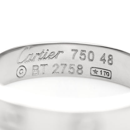 Cartier 18K White Gold 3.5mm LOVE Wedding Band Ring 48 4.5 4 of 4