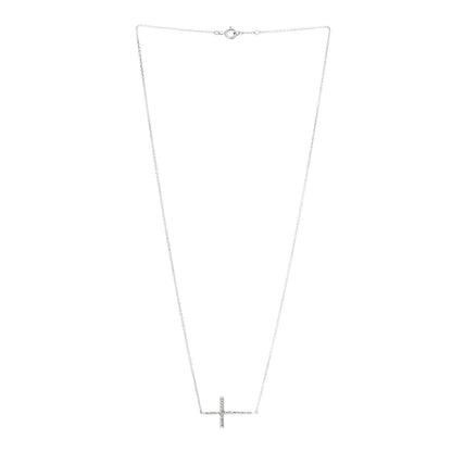 Tiffany Sterling Silver Paloma Picasso Hammered Sideways Cross Pendant Necklace 3 of 5
