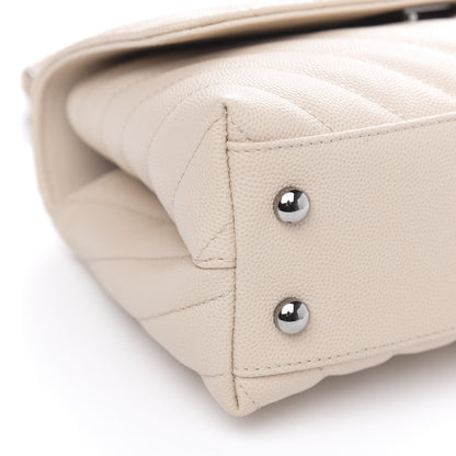 Chanel Caviar Chevron Quilted Mini Coco Handle Flap Beige 8 of 11